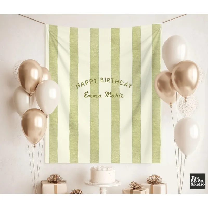 2D Flat 1pc Custom Banner, Personalized Happy Birthday Backdrop, Polyester Fabric Party Banner, Hanging Banner for Birthday