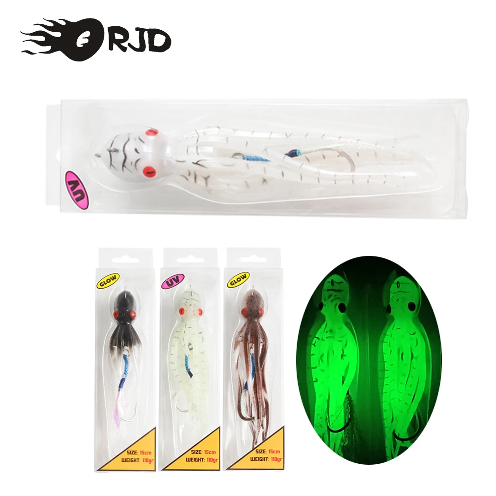 

ORJD Seaboat Fishing Soft Lure Squid Jig Slow Pitch Baits 60g 110g 150g 200g Luminous Octopus Seabass Rockfishing Jig Lure