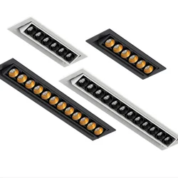 Embedded Dimmable Grid Linear Lamp COB Tube Lamp Holographic Lamp Indoor Lighting Fixture, AC 110V-220V,Indoor Lighting 6W 12W