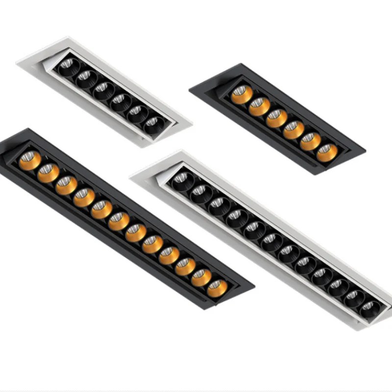 Embedded Dimmable Grid Linear Lamp COB Tube Lamp Holographic Lamp Indoor Lighting Fixture, AC 110V-220V，Indoor Lighting 6W 12W