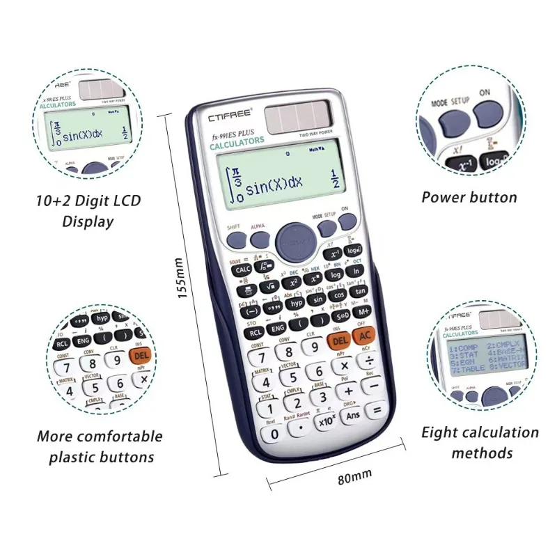 Everbright Store Fx991esplus2nd Function Calculator Student Science Calculator Matrix Complex Number Solving Equation Logo