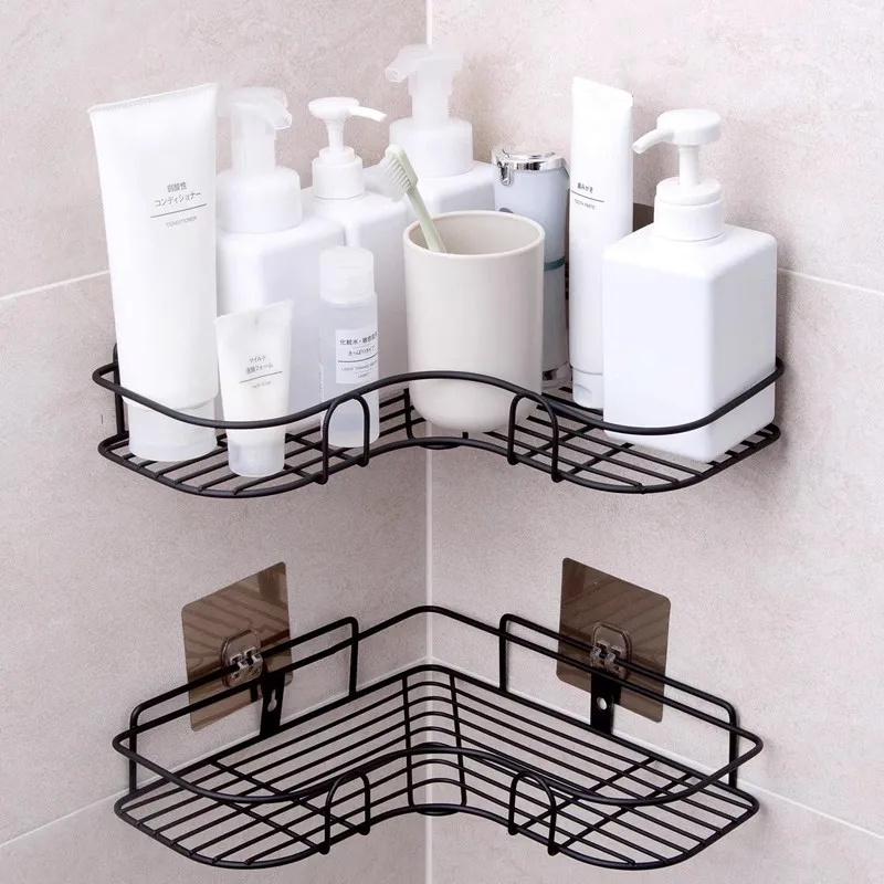 

1pcs Reinforcing hook-Cast Iron Corner Shower Caddy - No-Drill Triangle Bathroom Shelf for Shampoo, Soap & Toiletries Storage