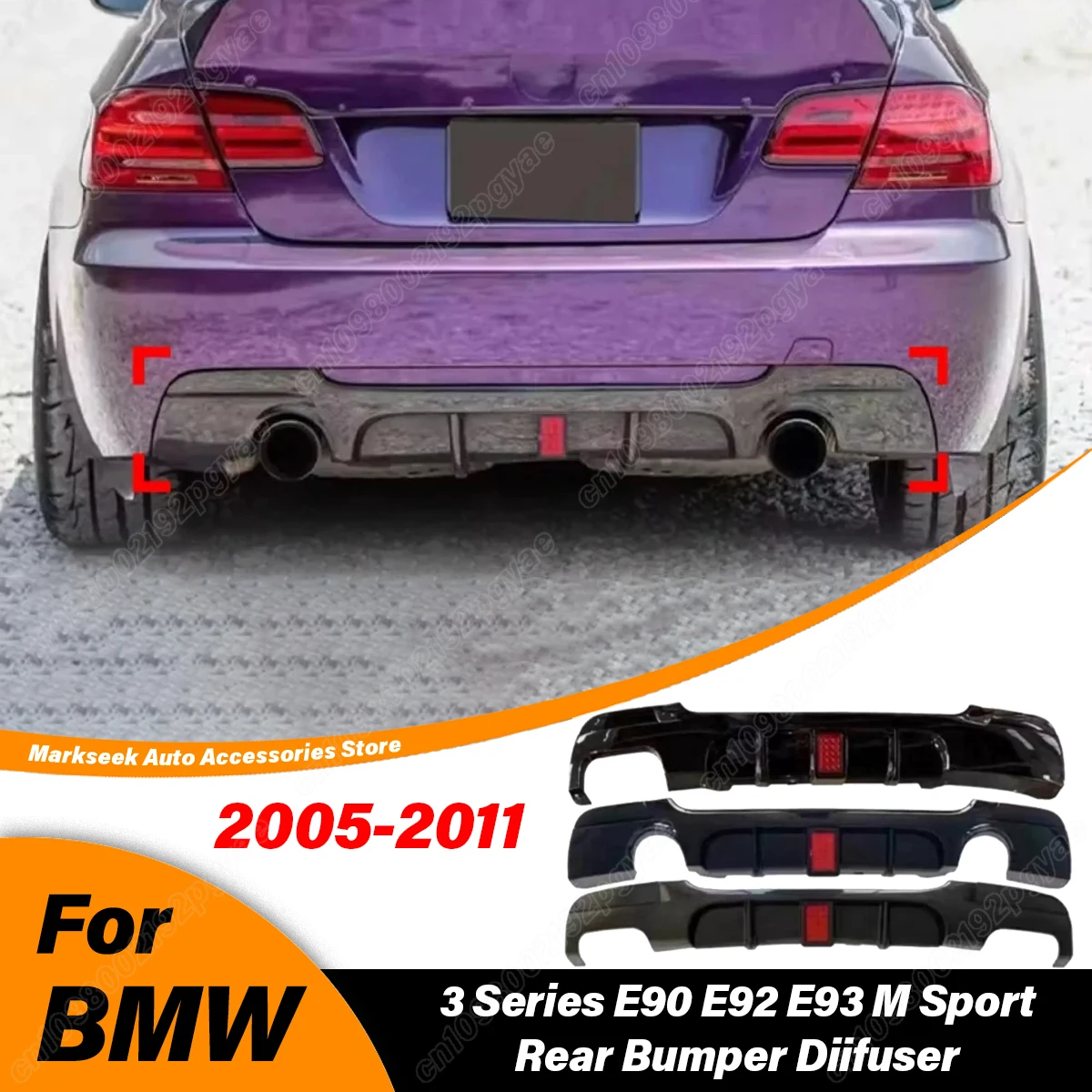 

For BMW 3 Series E90 E92 E93 M Sport 2005 2006 2007 2008 2009 2010 2011 Rear Bumper Surround Diifuser Lip Spoiler Exter BodyKits