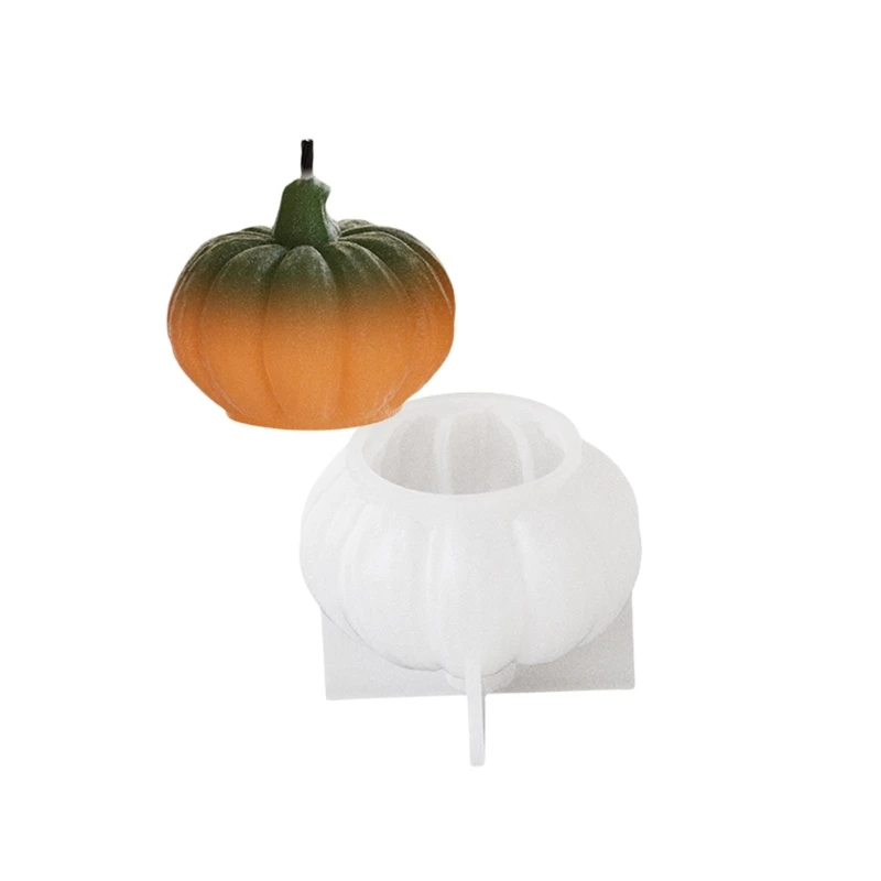 Flexible Silicone Mold 3D Pumpkin Shaped Candle Molds Scented Aromatherapys Making Mould Handmade Desk Ornament Mould