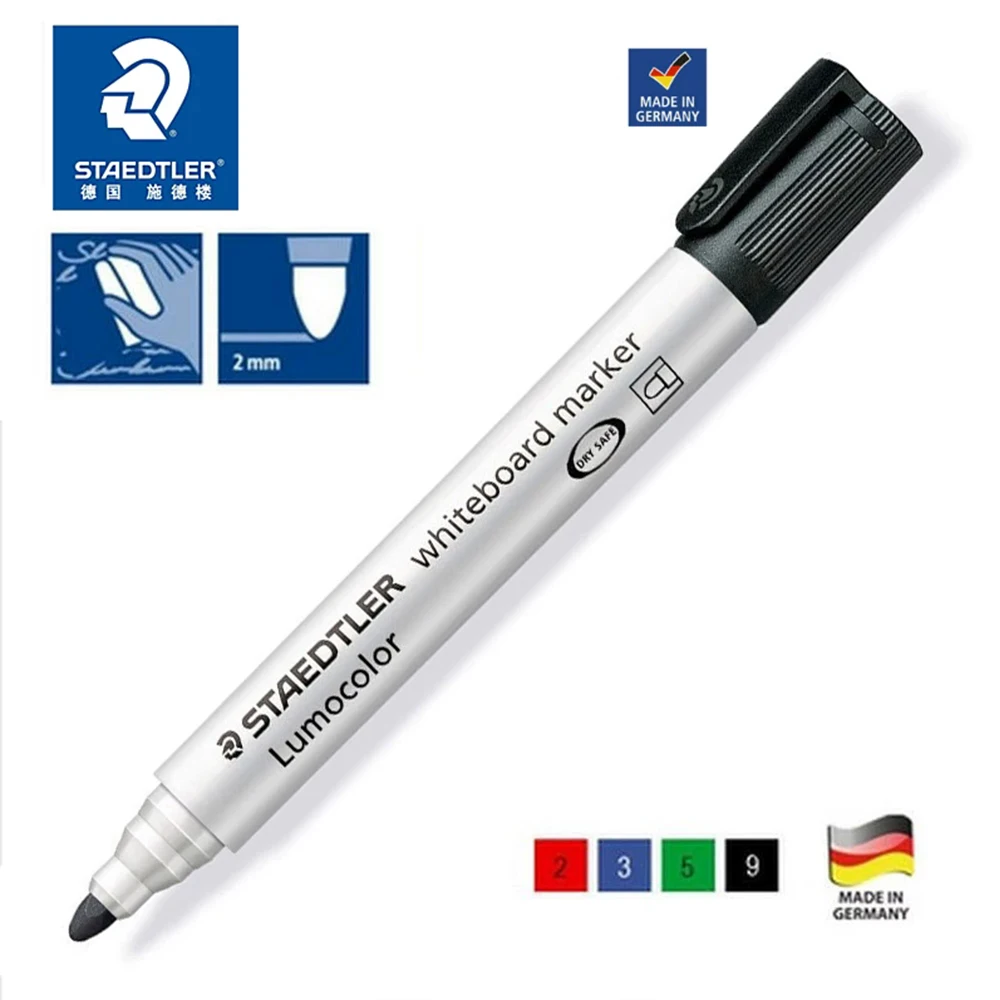 6pcs German STAEDTLER Whiteboard Pen Marker 351 Quick Drying Erasable Non Toxic Can Add Ink 2mm Graffiti School Office Supplies