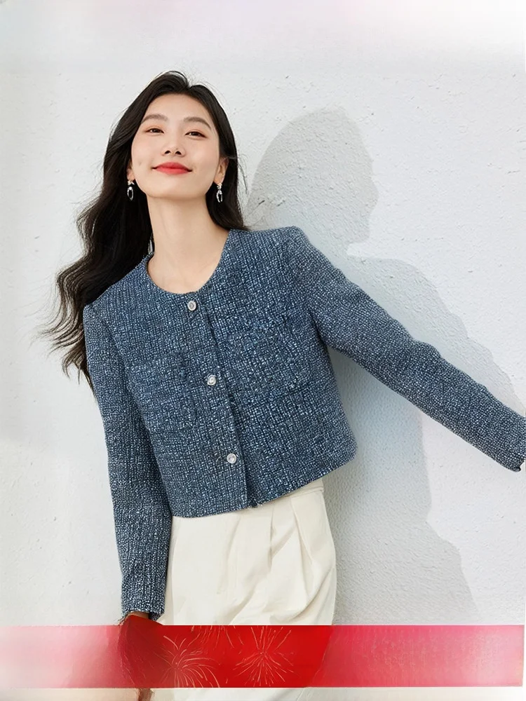 

Ele ort Woolen Coat for Women 2025 Autumn New Sle Large Flap Button Design Ladylike Commute round Ne Long Sve Coat