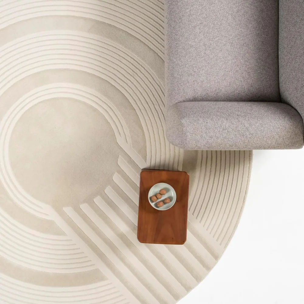 

Maru 8'x8' Washable Area Rug for Living Room Bedroom - 100% Recycled Oeko-TEX Certified, Medium Pile, Beige