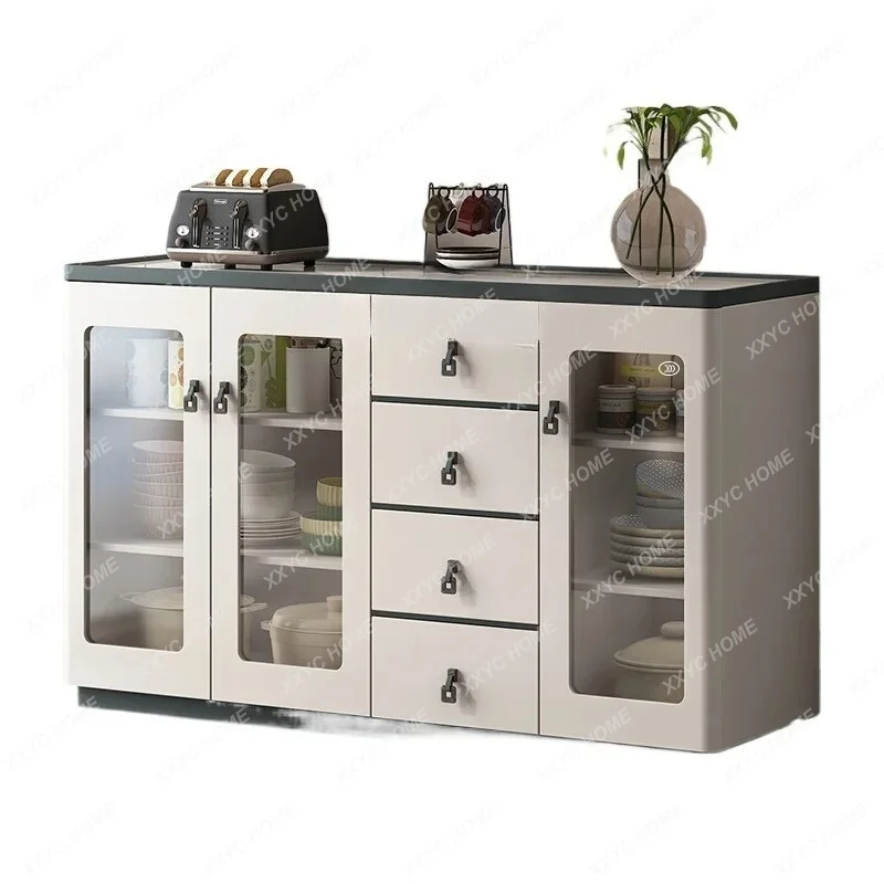 

dining side cabinet, living room integrated storage cabinet against the wall, light luxury paint tea side cabinet