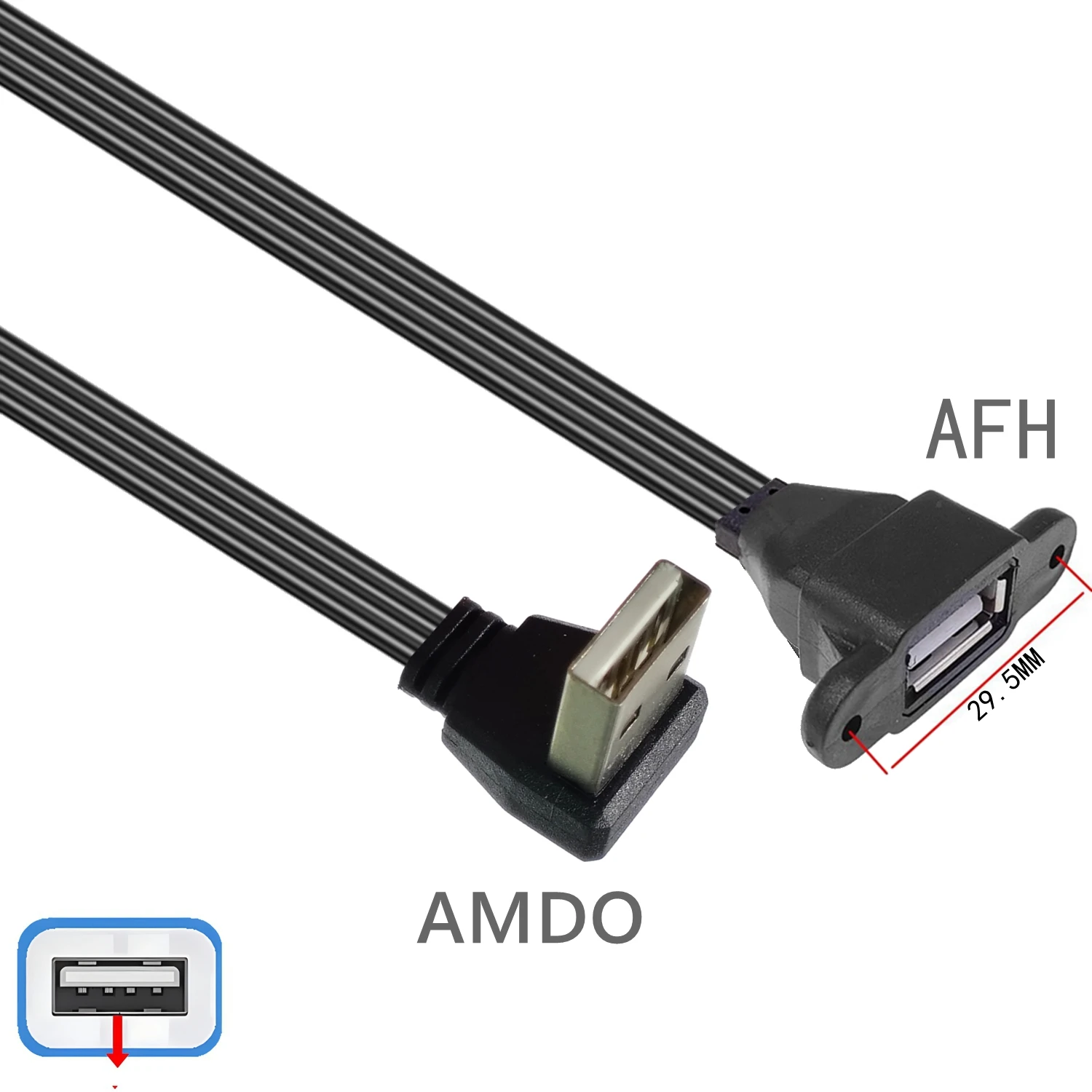 

USB 2.0 A Male to Female 90 Angled Extension Adaptor cable USB2.0 male to female right/left/down/up Black cable cord