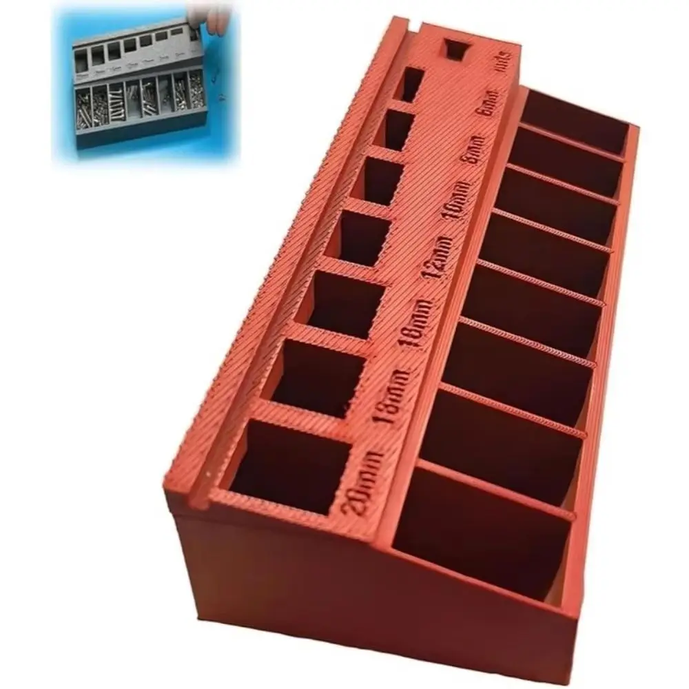 7 Measuring Slots M3 Bolt Sorter Large Capacity Tray Screw Toolbox Organizer Precision-Sort Space-Saving Screw Length Sorter
