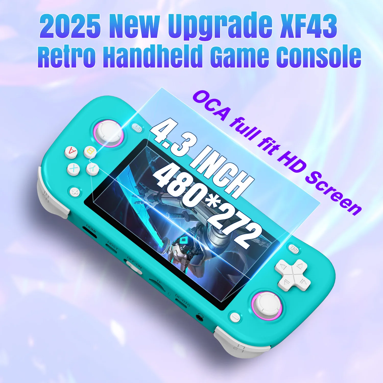 DEZORQ XF43 Retro Game Console 20+ Emuladores Consolas portáteis portáteis Tela de 4,3 polegadas 64G 128G 18000+ Jogos Jogador de jogos