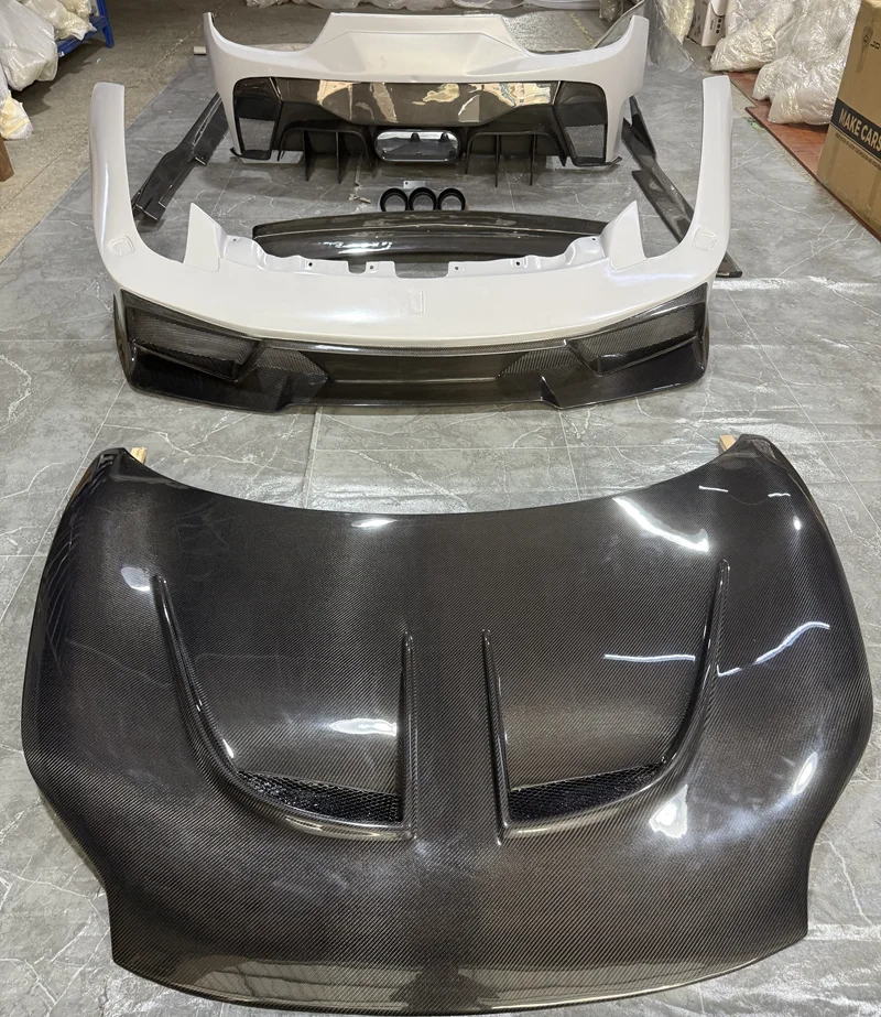 Half Carbon Fiber Body Kits for 458 V Style Carbon Fiber Car Styling Kit Plastic Body