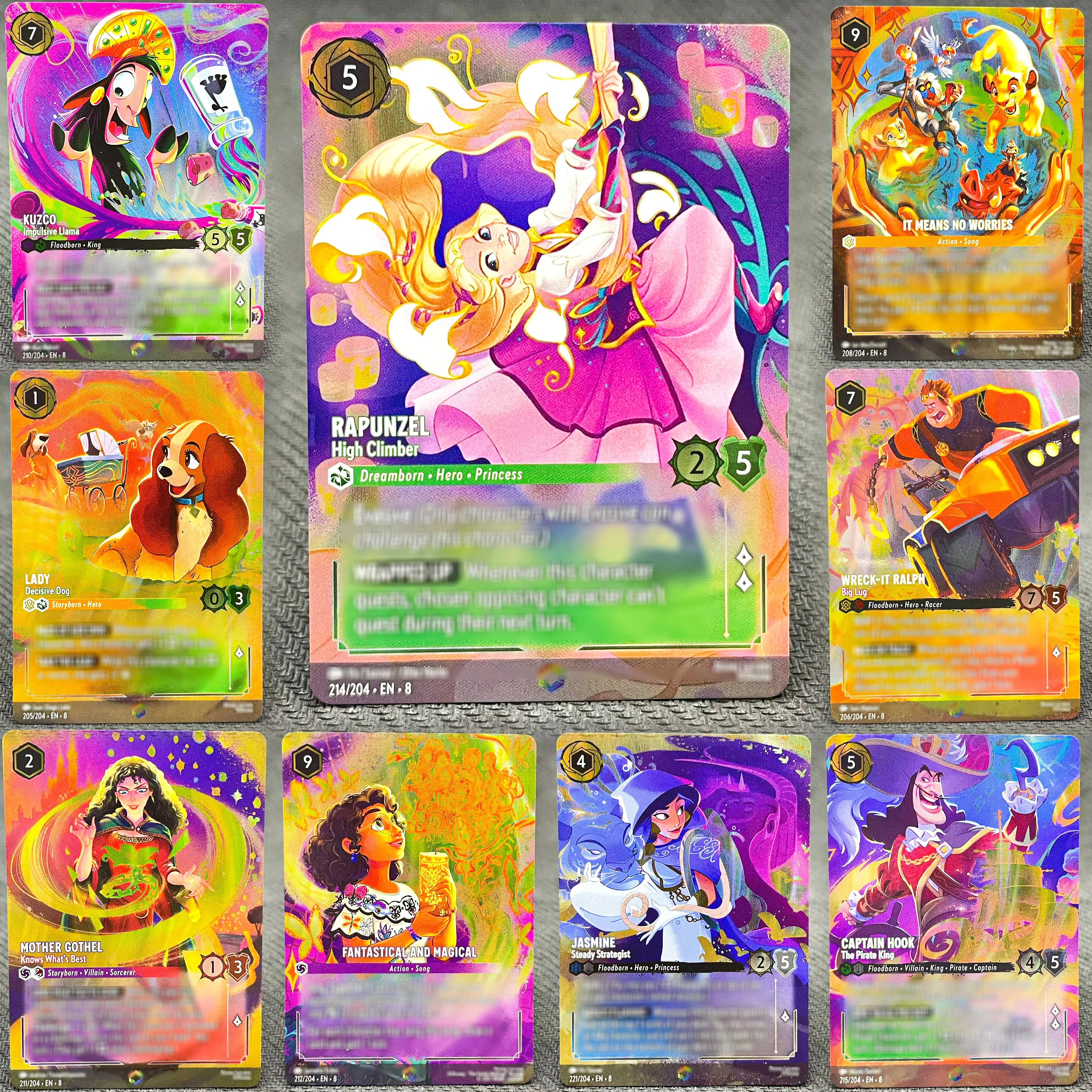 Lorcana Enchanted Chapter 8 Card Mother Gothel Into the Unknown Desperate Plan Captain Hook TCG Game Proxy Card
