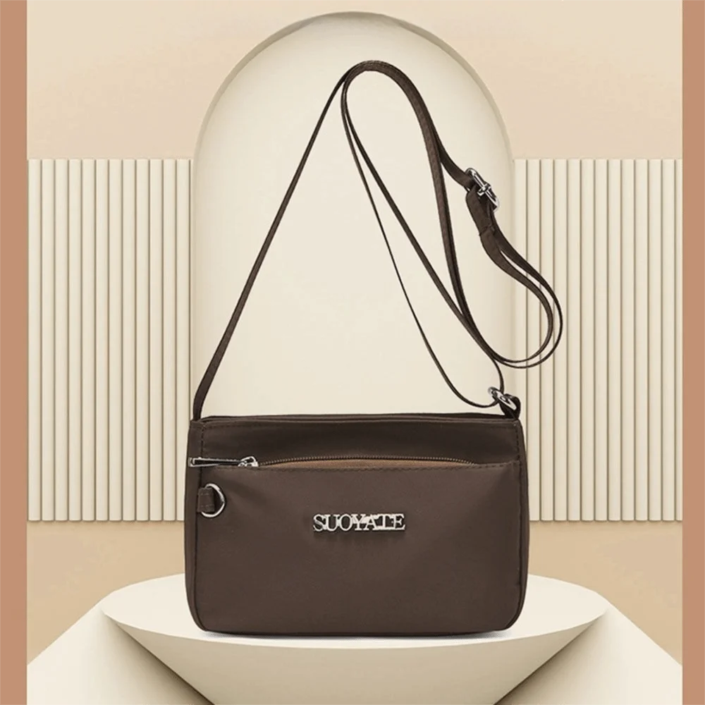 

Vintage Nylon Women Messenger Bag Solid Color Casual Ladies Handbags Lightweight Travel Bag