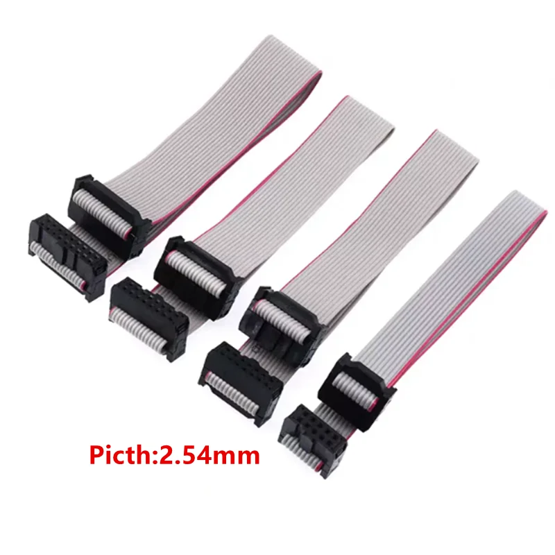 1PCS 1.27MM/2.0MM/2.54MM Pitch FC-6/8/10/16/20/40/50 Pin 20/30/50/CM Gray Flat Ribbon Jtag Isp Download Data Cable 1.27 2.0 2.54