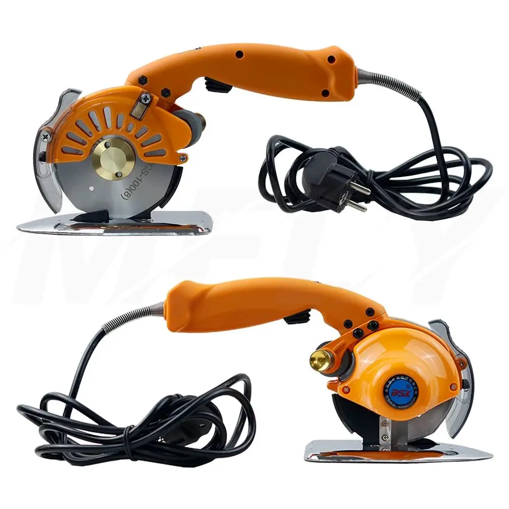 GJ-100C 100/110/125 مللي متر محرك مباشر الكهربائية شفرة مستديرة آلة قطع القماش التشذيب قابل للتعديل سرعة آلة قطع القطع