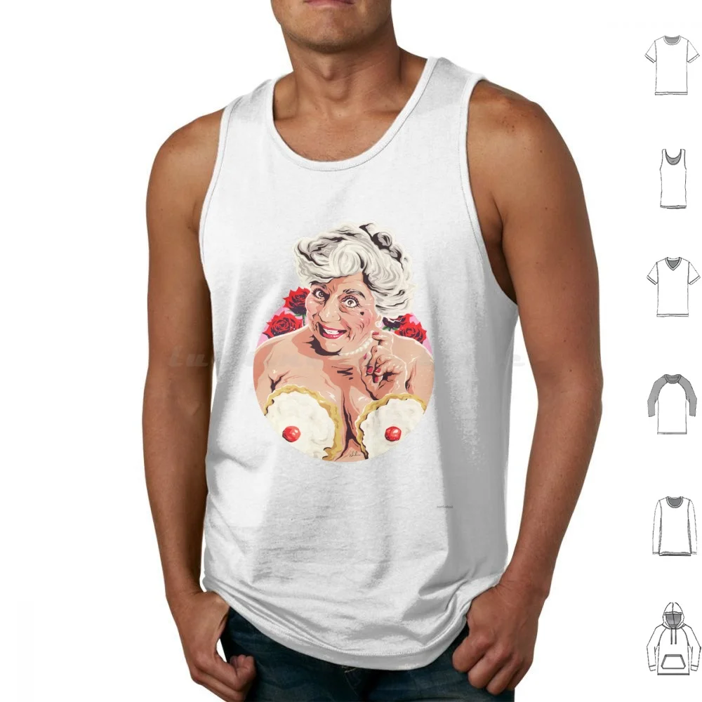 Miriam Margolyes Camisetas sin mangas Estampado Algodón Miriam Margolyes Orgullo Comedia Ab Fab Absolutamente Fabuloso Arte pop Mes del Orgullo