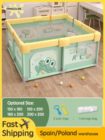 PANGDUBE Crocodile Baby Play Fence with Storage Bag & Hand Rings Playpen for Baby Playground Baby Ball Pool Children's Playpen