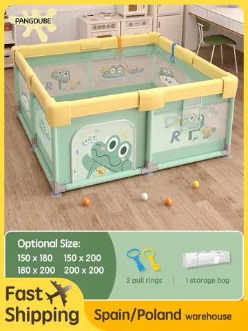 PANGDUBE-valla de juego de cocodrilo para bebé, con bolsa de almacenamiento y anillos de mano, parque infantil para parque infantil, piscina de pelotas, parque infantil