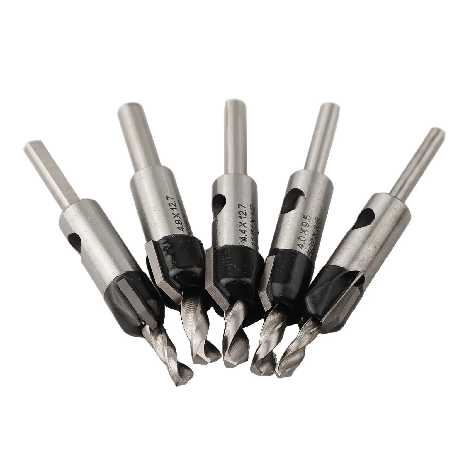 5pcs Countersink Drill Bit Set Replaceable Adjustable Depth With Hanging Hole For Natural Wood Particleboard Tool Parts