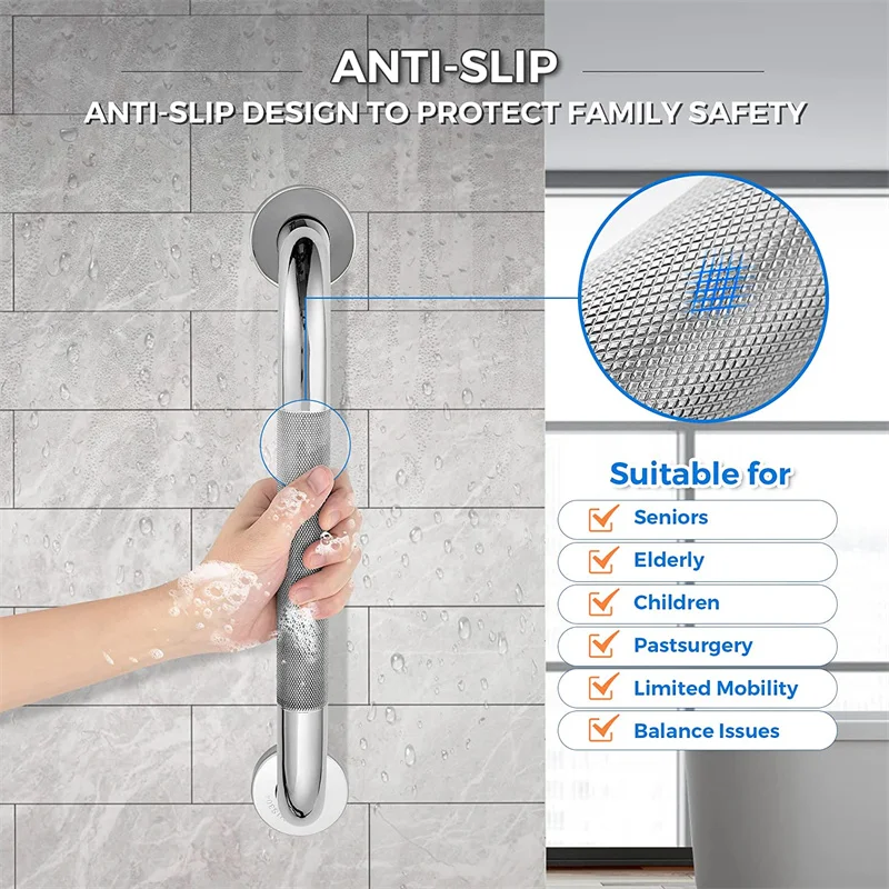 High Quality Stainless Steel Bathtub Toilet Handrail Shower Safety Support Handle Towel Rack Bathroom Safety Accessories