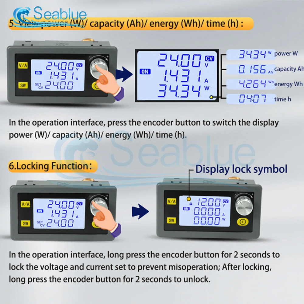 XY5005E XY5008E DC DC Buck Converter CC CV 6-55V 250W/400W 12V Power Module Adjustable Regulated Laboratory Power Supply