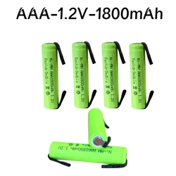 Batería recargable Ni-Mh AAA de 1,2 V y 1800mAh con pestañas de soldadura para Afeitadora eléctrica Philips Braun, maquinilla de afeitar y cepillo de dientes