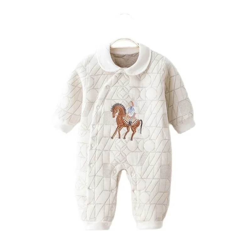 

Baby Romper Footies Pyjamas For 0-24M Newborn Girl Boy Clothes Long Sleeves Buttons Infant Overalls Cotton Jumpsuits TZ688