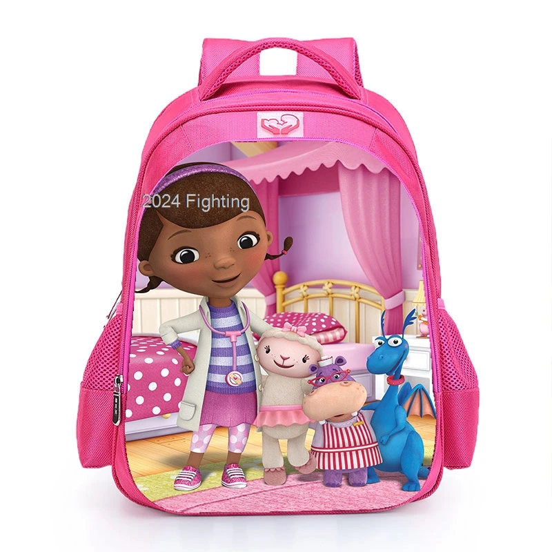 16 Inch Doc McStuffins Children School Bags Orthopedic Backpack Kids School Girls Mochila Infantil Catoon Bags