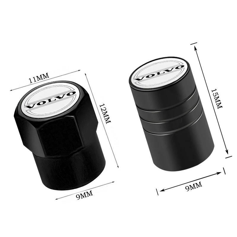 4PCS Car Styling Wheel Tire Valve Air Stem Cap Duust Covers For Volvo XC90 S60 V40 XC60 S80 S40 V70 V50 S90 T6 V60 V90 XC40 XC70