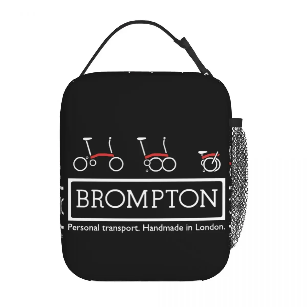 Bromptons Folding Bike Logo Insulated Lunch Bag for Women Leakproof Cooler Thermal Bento Box Office Work School