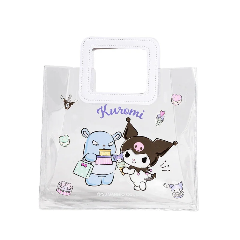 Anime Cartoon kawaii Sanrio Kuromi Cinnamoroll Printed Foldable Large Capacity Shopping Bag Mommy Storage Bag Gift Peripheral