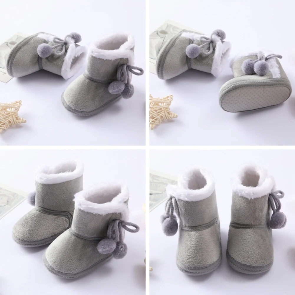 Toddler Shoe Cozy Fleece Snow Boots Winter Baby Girl Shoes Warm Baby Footwear for Newborn Toddlers