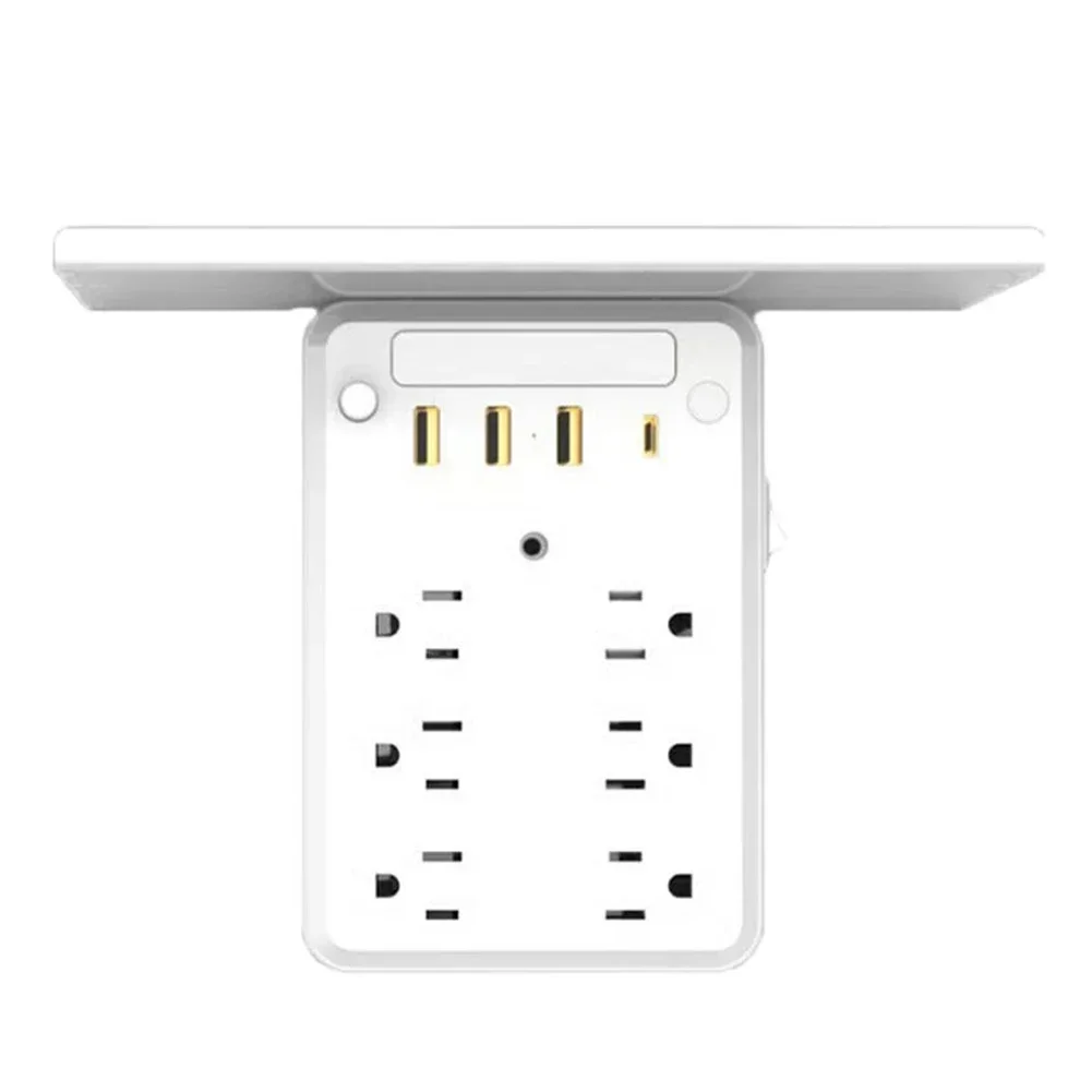 MultiPlug Outlet 10 in 1 with 8 AC Outlets 4 USB Ports and Touch Control Dimmable Night Light for Home Office and Bedroom