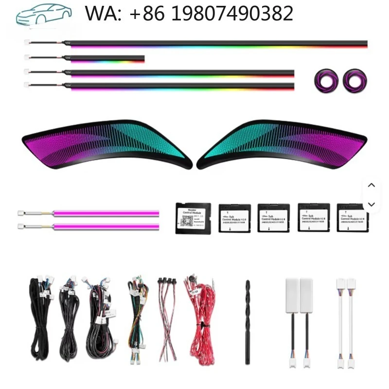 Symphony Colorful Trim Panel LED Atmosphere Kit, 64 Color Dynamic Interior Ambient Strip Fit 2014-2020 F87 F22 F23 M2 Coupe Upgr