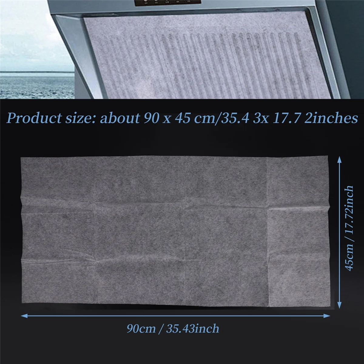 2PCS Range Hood Grease Filter Oil-Proof Filter Oil-Proof Sticker Oil-Absorbing Paper Range Hood Kitchen Appliance