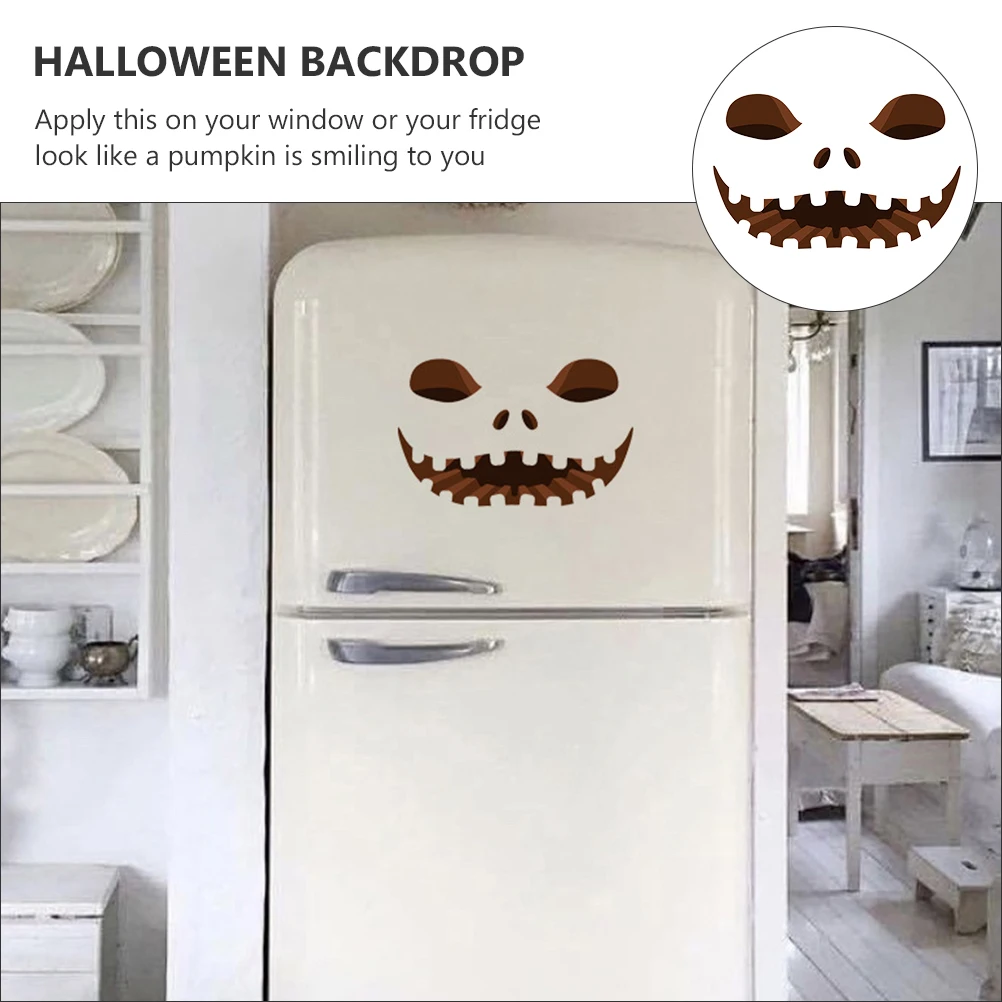 

6 Sheets Home Decoration Pumpkin Sticker Halloween Party Decals Fridge Screaming Applique Props Photo Backdrop