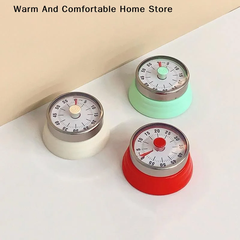 【W】Mechanical Kitchen Timer Cooking Time Reminder Visible Time Manager Countdown Alarm Magnetic Type Reminder Countdown Time
