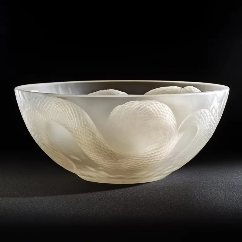 Gift boxes and logo handmade, carved home decorations, crystal snake relief bowls