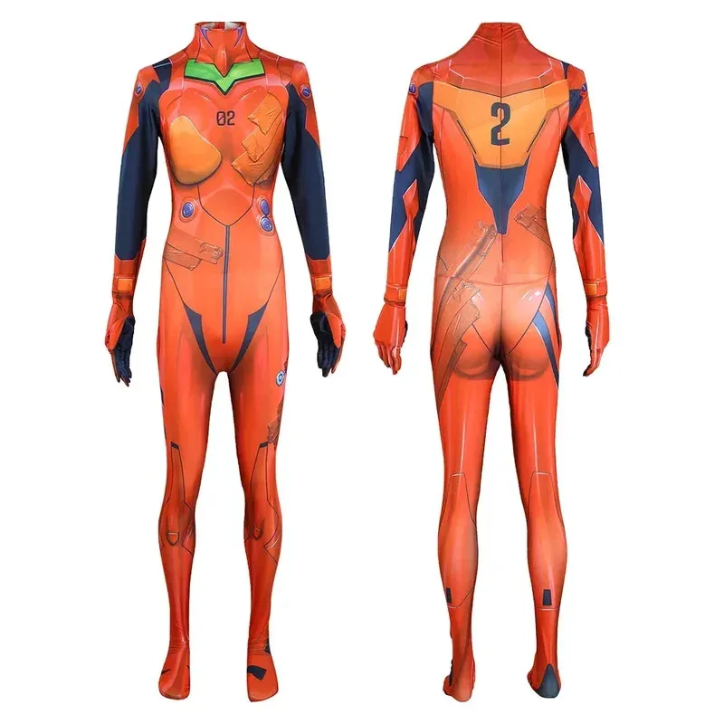 Japanese anime Asuka Langley Soryu Mari Rei Ayanami cosplay costume Eva Asuka test jumpsuits Zentai suit bodysuit for Halloween