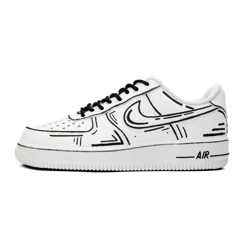 

[На заказ Fall in the Metaverse]Nike Air Force 1 Fallen Universe, противоскользящие, износостойкие, с низким верхом, для скейтборда, унисекс, Bla