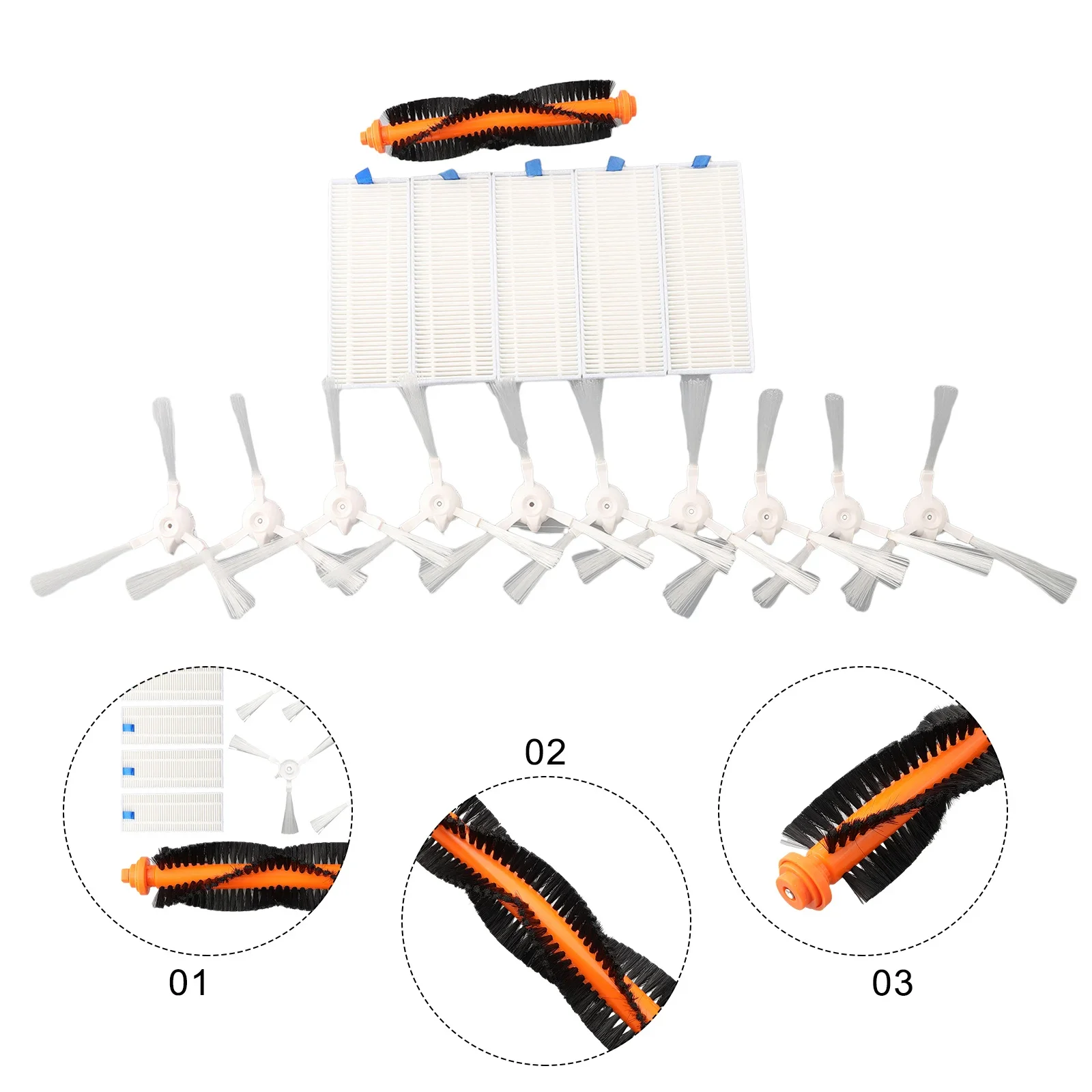 Kit de filtro de escovas laterais combinadas para série Explorer 20, RG 687, RR682, RR687, RR688, combinado, durabilidade e praticidade