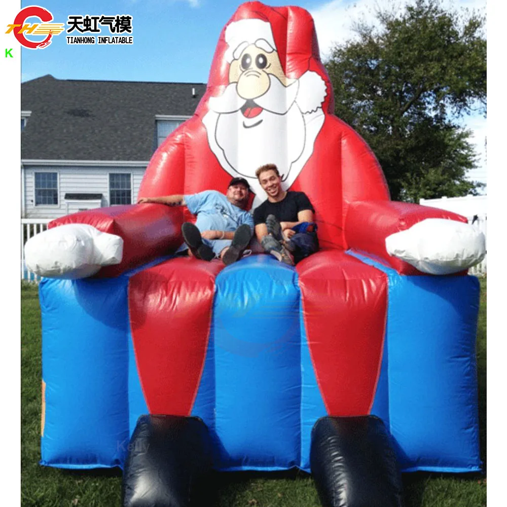 Custom Made Giant Inflatable Santa Chair Inflatable Large Sofa Chair for Christmas Inflatable King Throne for Party Rental