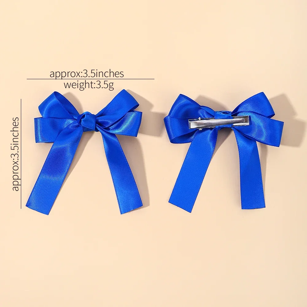 2pcs Cheer Up Bowknot Hair Clips for Girl Solid Color Ribbon Bows Hairpins Hairgripe Kids Boutique Hair Accessories Wholesale