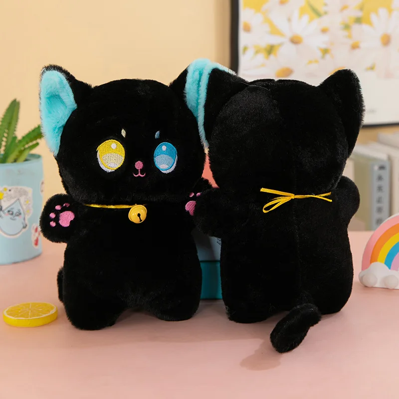 Bonecas Realistas macias Do Gato Dos Desenhos Animados, Brinquedos De Pelúcia Preto e Branco, Travesseiro Hugged, Kawaii Peludo, Presente de Natal