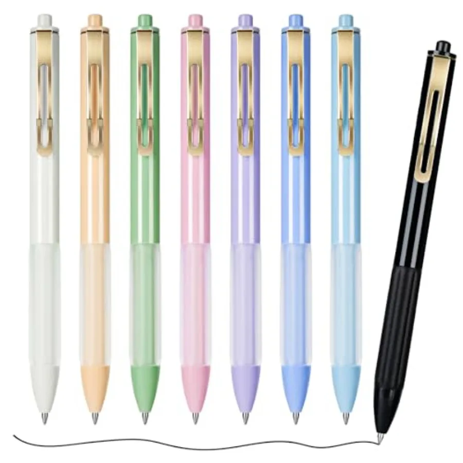 

Шариковые ручки с черными чернилами Шариковые ручки 0,7 мм Выдвижные ручки для письма с мягкой ручкой Быстросохнущие милые ручки Подарки для женщин Offic