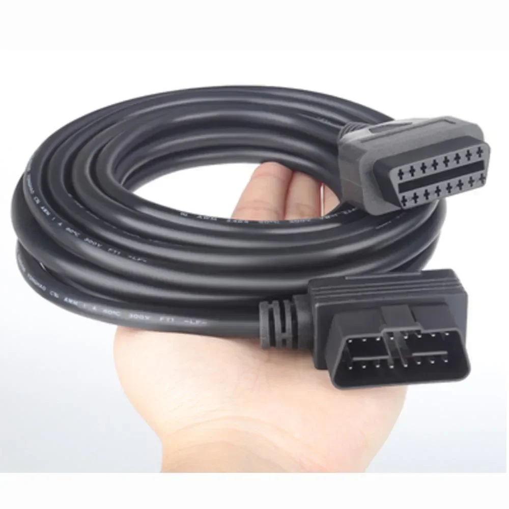 L type 0.3 1 1.5 Meter Male To 16Pin Female OBD II Connector OBD2 Extension Cable OBD2 16 Pin Car Scanner Convert Adapter