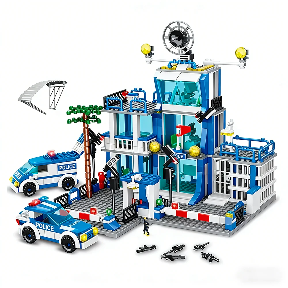 Police station building blocks, children's education building blocks toys, Christmas gifts, birthday gifts (503 pieces)