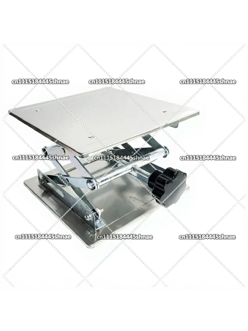 Stainless Steel Mini Manual Lifting Platform Lab Table 200x200mm Height Adjustable 45-150mm Woodworking Engraving Lifter