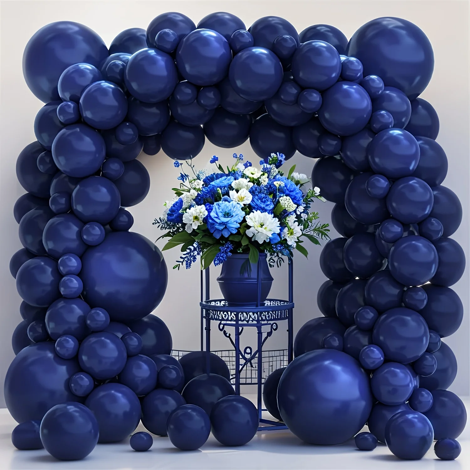 Kit de guirnaldas de arco de globos azul marino, 121 Uds., para telón de fondo de fiesta, boda, fiesta de cumpleaños, aniversario, decoración de celebración de graduación